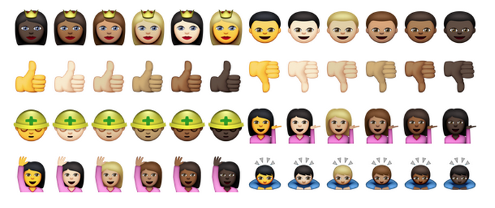 Här är Apples nya emojis i olika färger